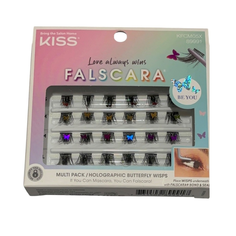 KISS Falscara Multi Pack Holographic Butterfly Wisps False Eyelashes KFCM05X